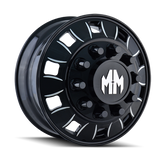 Mayhem 8180 BigRig 22x8.25 / 10x285.75 BP / 169mm Offset / 220.1mm Hub Front Blk/Milled Spokes Wheel