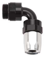 Load image into Gallery viewer, Russell Performance Swivel Hose End Assy #10 AN Male SAE Port to #8 Hose 90 Deg Clr/Blk Anodized