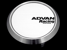 Load image into Gallery viewer, Advan 63mm Flat Centercap - White/Silver Alumite