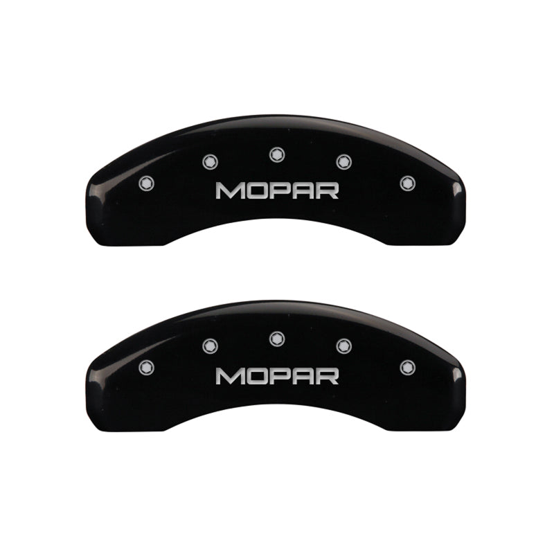 MGP 4 Caliper Covers Engraved Front & Rear MOPAR Black finish silver ch