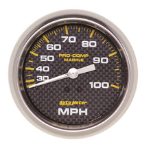 Load image into Gallery viewer, Autometer Marine Carbon Fiber 3-3/8in 100 MPH Mechanical Speedometer Gauge