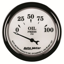 Load image into Gallery viewer, AutoMeter Gauge Oil Press 2-1/16in. 100PSI Elec Old Tyme White II