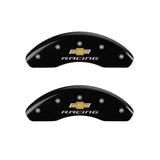 MGP Front set 2 Caliper Covers Engraved Front Chevy racing Black finish silver ch