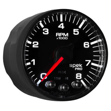 Load image into Gallery viewer, Autometer Spek-Pro Black 2 1/16 inch 8K RPM Tach w/ Shift Light and Peak Memory