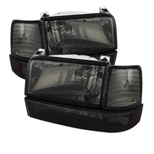 Load image into Gallery viewer, xTune Ford F150/Bronco 92-96 Headlights w/Corner Bumper 6pcs Amber- Smoke HD-JH-FB92-SET-AM-SM