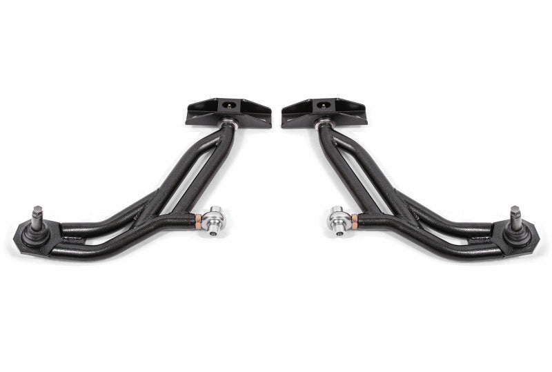 BMR 10-14 Ford Mustang Adj. Lower A-Arms w/ Delrin/Rod End / 19mm Tall Ball Joint - Black Hammertone - GTR Auto