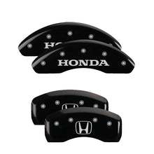 Load image into Gallery viewer, MGP 4 Caliper Covers Engraved Front Honda Rear H Logo Black Finish Silver Char 2017 Honda Civic