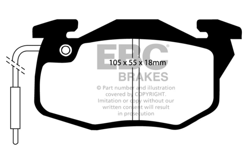 EBC 82-84 Renault Fuego 1.6 (Bendix) Greenstuff Front Brake Pads