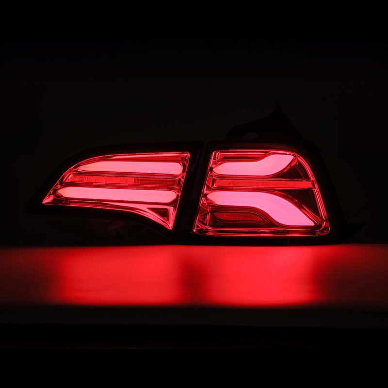 AlphaRex 17-22 Tesla Model 3 PRO-Series LED Tail Lights Red Smoke w/Seq Sig