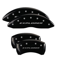 Load image into Gallery viewer, MGP 4 Caliper Covers Engraved Front &amp; Rear Explorer Black finish silver ch