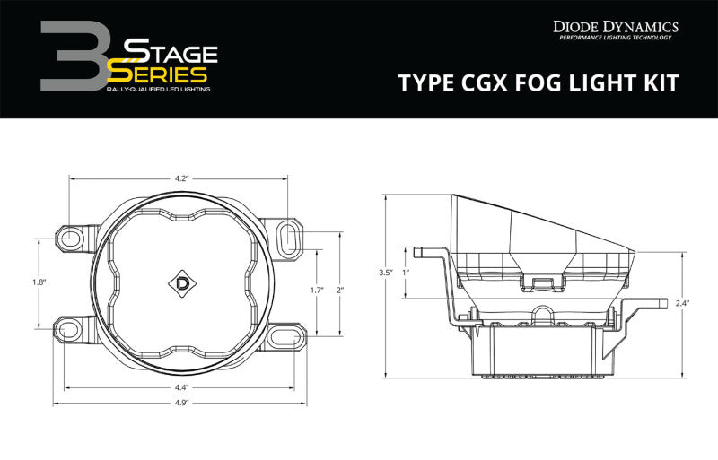 Diode Dynamics SS3 Type CGX LED Fog Light Kit Pro - White SAE Fog