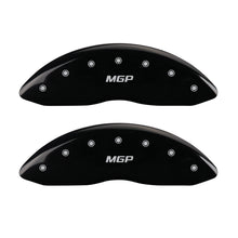 Load image into Gallery viewer, MGP 4 Caliper Covers Engraved Front &amp; Rear MGP Black finish silver ch