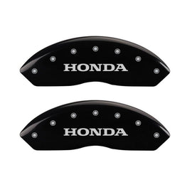 MGP 4 Caliper Covers Engraved Front Honda Engraved Rear Odyssey Black finish silver ch
