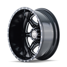 Load image into Gallery viewer, Mayhem 8101 Monstir 17x6.5 / 8x210 BP / -140mm Offset / 154.2mm Hub Rear Black/Milled Spokes Wheel