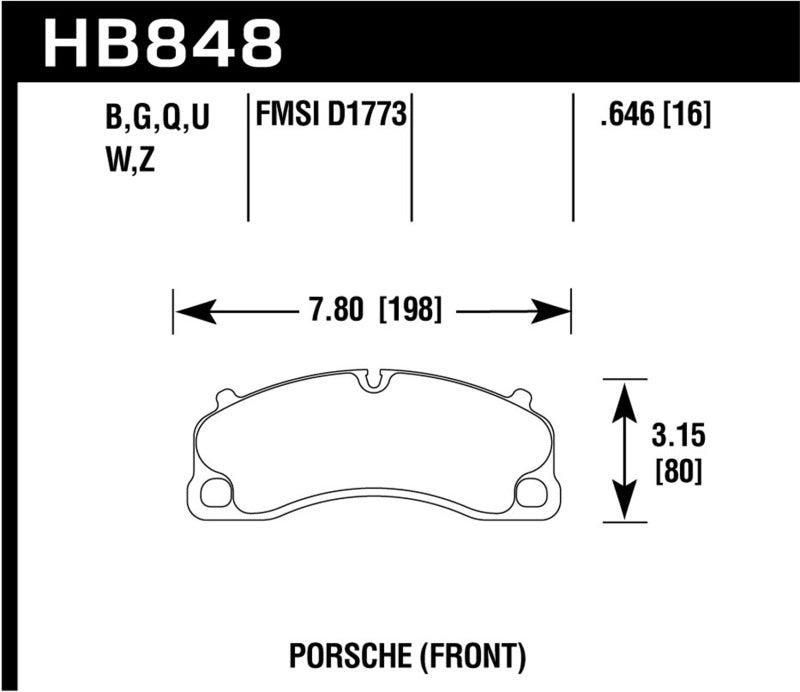 Hawk 14-19 Porsche 911 GT3/GT3 RS / 2016 Porsche Cayman GT4 DTC-70 Race Front Brake Pads