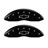 MGP Front set 2 Caliper Covers Engraved Front Bowtie Black finish silver ch