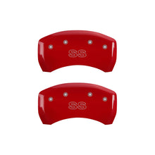 Load image into Gallery viewer, MGP 4 Caliper Covers Engraved Front &amp; Rear Classic/SS Red finish silver ch