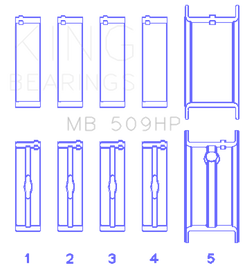 King Engine Bearings Chevrolet 400 V8 Crankshaft Main Bearing Set (Set of 5)