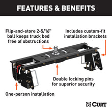 Load image into Gallery viewer, Curt 03-10 Dodge Ram 3500 Double Lock EZr Gooseneck Hitch Kit w/Installation Brackets