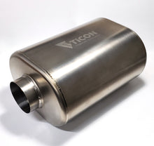 Load image into Gallery viewer, Ticon Industries 2.5in Oval (2.5in Center In / 2.5in Center Out) 12in L Ultralight Titanium Muffler