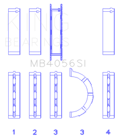 King Engine Bearings Crankshaft Main Bearing 0.5mm (Oversize) Ford Duratec V6