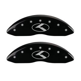 MGP 4 Caliper Covers Engraved Front & Rear Circle K/Kia Black finish silver ch