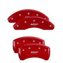 Load image into Gallery viewer, MGP 4 Caliper Covers Engraved Front &amp; Rear MGP Red Finish Silver Characters 2018 Hyundai Kona