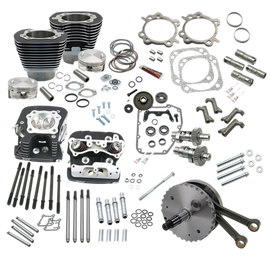 S&S Cycle 99-06 BT 124in Hot Set Up Kit W/ S&S Cylinder Heads - Wrinkle Black
