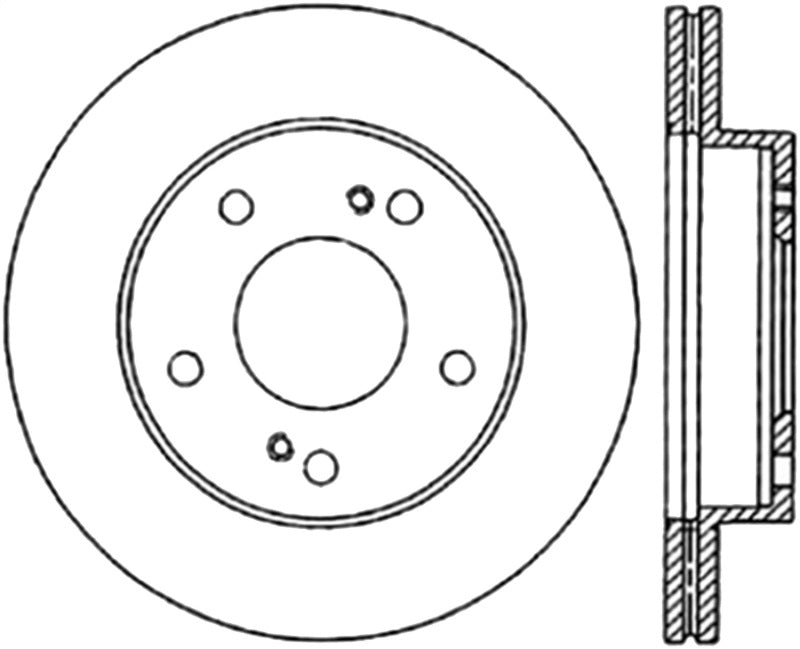 StopTech 94-96 Nissan 240SX SportStop Slotted & Drilled Front Left Rotor