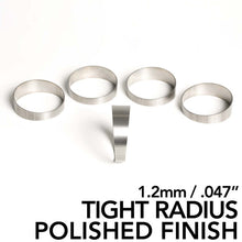Load image into Gallery viewer, Ticon Industries 4in Pie Cut 1D Tight Radius 1.2mm/.047in (5 Pack) - POLISHED