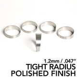 Ticon Industries 4in Pie Cut 1D Tight Radius 1.2mm/.047in (5 Pack) - POLISHED
