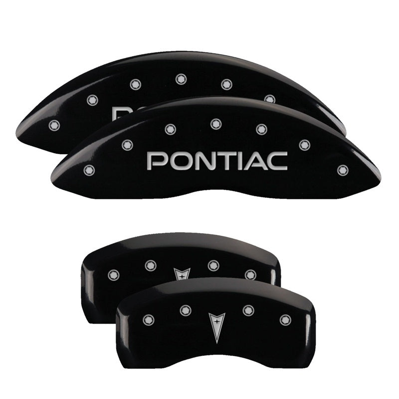 MGP 4 Caliper Covers Engraved Front Pontiac Rear Arrow Black Finish Silver Char 2006 Pontiac GTO