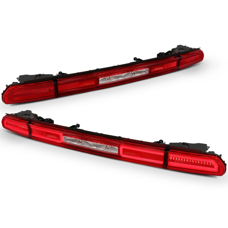 ANZO 08-10 Dodge Challenger LED Taillights - Red/Clear w/Sequential Turn Signal