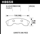 Hawk 06-10 Chevy Corvette (Improved Pad Design) Front HP+ Street Brake Pads