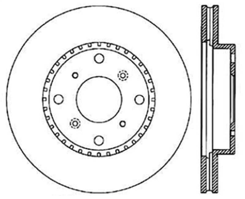 StopTech 92-96 Honda Prelude S/SE/Si Slotted & Drilled Left Front Rotor