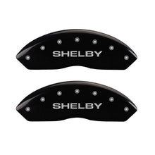 Load image into Gallery viewer, MGP 4 Caliper Covers Engraved Front Shelby Engraved Rear Tiffany Snake Black finish silver ch