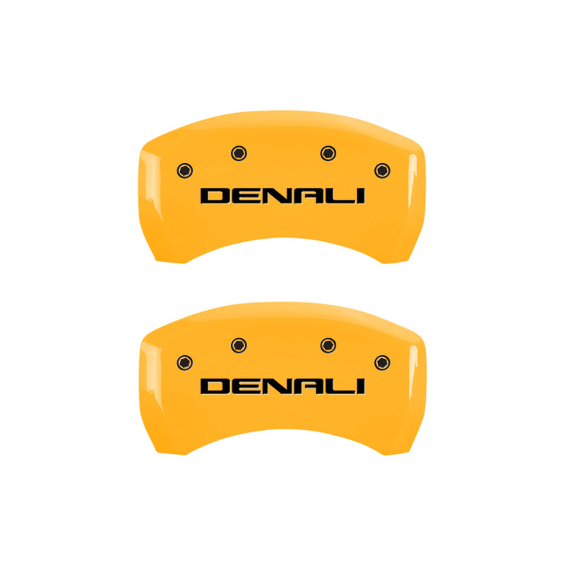 MGP 4 Caliper Covers Engraved Front & Rear Denali Yellow Finish Black Char 2017 GMC Acadia