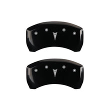 Load image into Gallery viewer, MGP 4 Caliper Covers Engraved Front Pontiac Engraved Rear Arrow Black finish silver ch