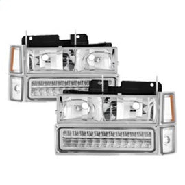 xTune 92-94 Blazer Full Size Corner/LED Bumper Headlights Chrome HD-JH-CCK88-LED-AM-C-SET