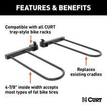 Load image into Gallery viewer, Curt Tray-Style Bike Rack Cradles for Fat Tires (4-7/8in I.D. 2-Pack)