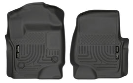 Husky Liners 2017 Ford Super Duty (Crew Cab / Super Cab) WeatherBeater Black Front Floor Liners - GTR Auto