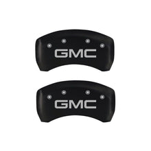 Load image into Gallery viewer, MGP 4 Caliper Covers Engraved Front &amp; Rear GMC Red finish silver ch