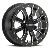 Raceline A71MB Mamba 14x6in/4x137 BP/40mm Offset/110.18mm Bore - Black & Machined Beadlock Wheel