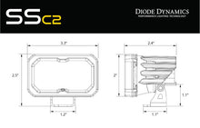 Load image into Gallery viewer, Diode Dynamics Stage Series 1 1/4 In Roll Bar Chase Light Kit SSC2 Pro - Yellow (Pair)