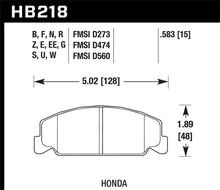 Load image into Gallery viewer, Hawk 1984-1985 Honda Accord Coupe 1800 LX 1.8 HPS 5.0 Front Brake Pads