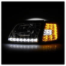 Load image into Gallery viewer, xTune Ford F150 97-03 Crystal Headlights w/ Clear LED Corners Chrome HD-ON-FF15097-LED-SET-C