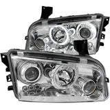 ANZO 2006-2010 Dodge Charger Projector Headlights w/ Halo Chrome (CCFL)