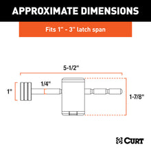 Load image into Gallery viewer, Curt Coupler Lock (1/4in Pin 1in to 3in Latch Span Right-Angle Chrome)