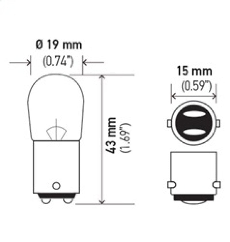 Hella Bulb 1004 12V 12/12W BA15d B6