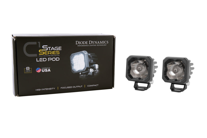 Diode Dynamics Stage Series C1 LED Pod Pro - White Flood Standard BBL (Pair)